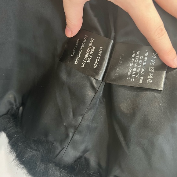 Womens love token real rabbit fur jacket - Picture 4 of 5